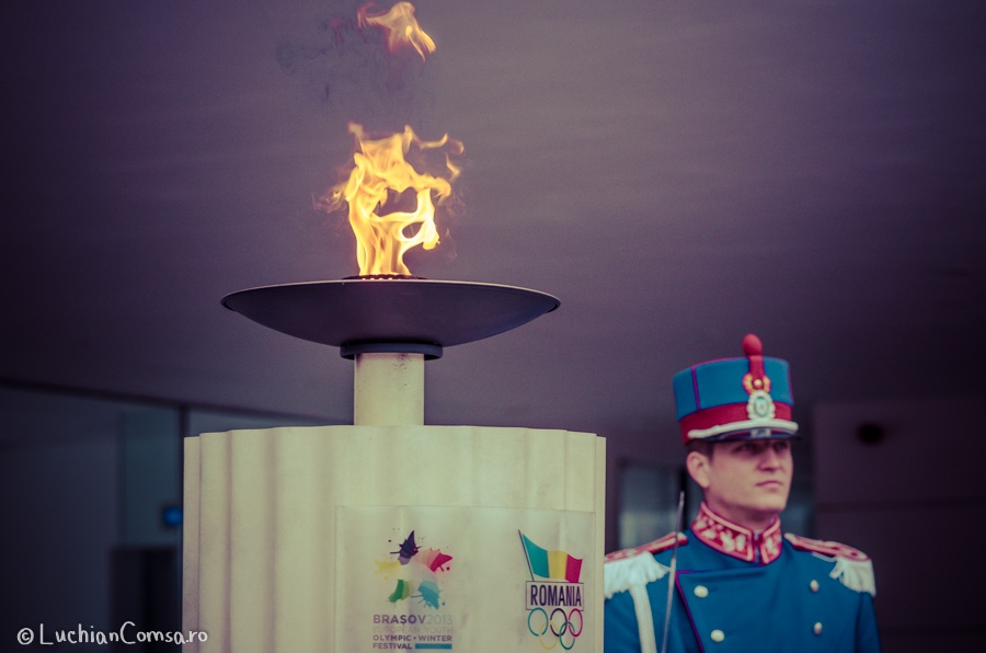 Flacara olimpica a strabatul Bucurestiul